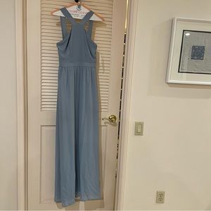 Lulus maxi light blue bridesmaid dress